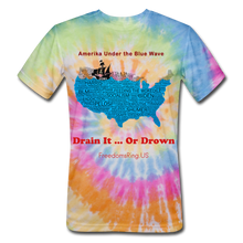 Load image into Gallery viewer, AMERIKA UNDER THE BLUE WAVE - Unisex Tie Dye T-Shirt - rainbow
