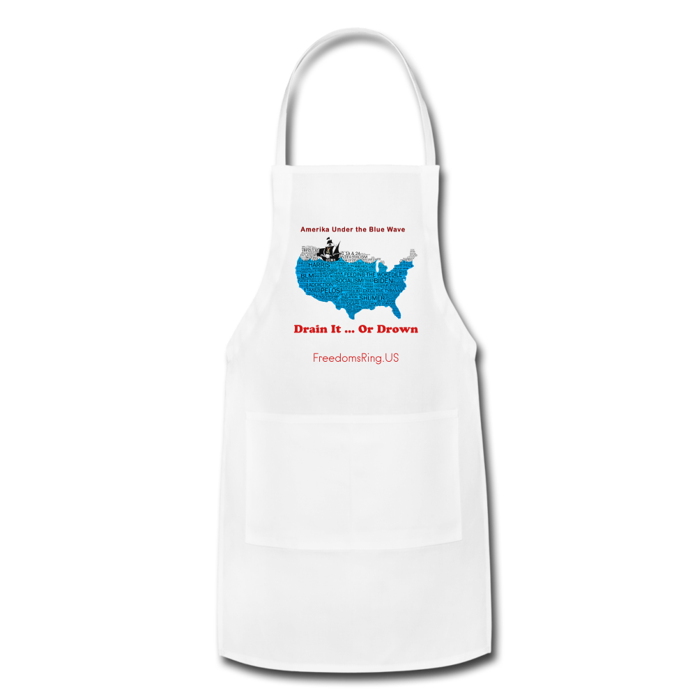AMERIKA UNDER THE BLUE WAVE - Adjustable Apron - white