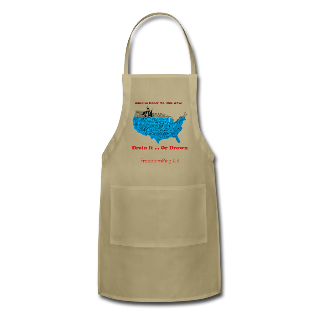 AMERIKA UNDER THE BLUE WAVE - Adjustable Apron - khaki