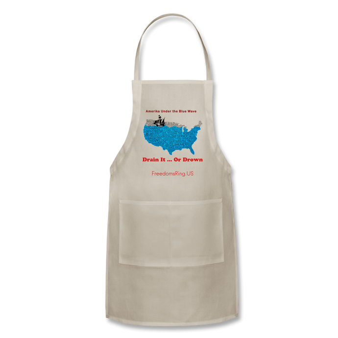 AMERIKA UNDER THE BLUE WAVE - Adjustable Apron - natural