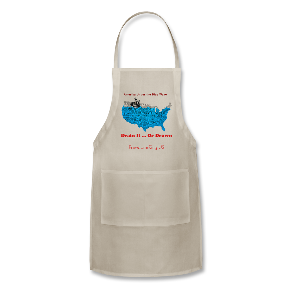 AMERIKA UNDER THE BLUE WAVE - Adjustable Apron - natural