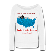 Load image into Gallery viewer, AMERIKA UNDER THE BLUE WAVE - Women&#39;s Wideneck Sweatshirt - white
