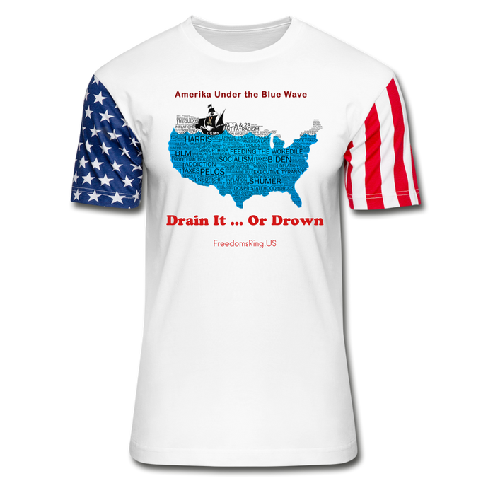 AMERIKA UNDER THE BLUE WAVE - Stars & Stripes T-Shirt - white