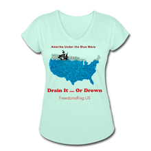 Load image into Gallery viewer, AMERIKA UNDER THE BLUE WAVE - Women&#39;s Tri-Blend V-Neck T-Shirt - mint
