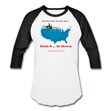 Load image into Gallery viewer, AMERIKA UNDER THE BLUE WAVE - Baseball T-Shirt - white/black
