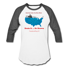 Load image into Gallery viewer, AMERIKA UNDER THE BLUE WAVE - Baseball T-Shirt - white/charcoal
