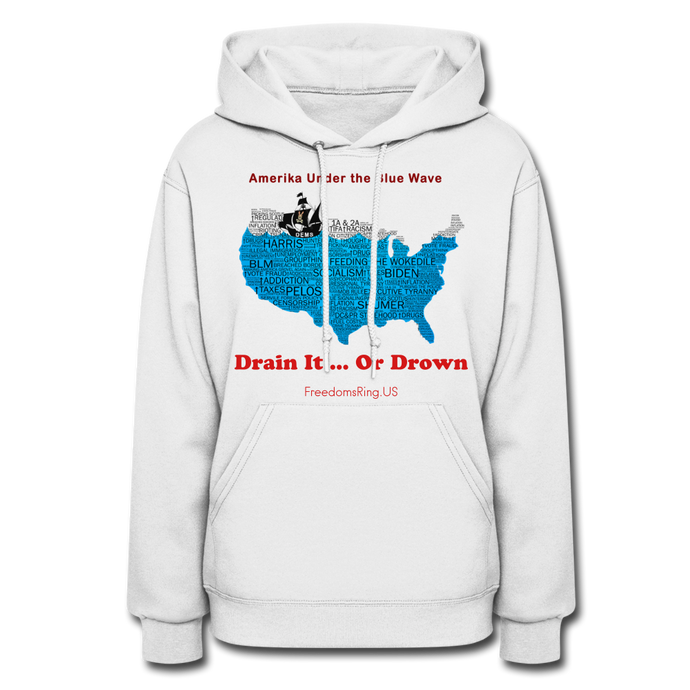 AMERIKA UNDER THE BLUE WAVE - Women's Hoodie - white