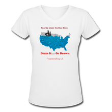 Load image into Gallery viewer, AMERIKA UNDER THE BLUE WAVE - Women&#39;s V-Neck T-Shirt - white
