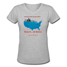 Load image into Gallery viewer, AMERIKA UNDER THE BLUE WAVE - Women&#39;s V-Neck T-Shirt - gray
