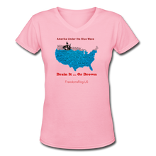 Load image into Gallery viewer, AMERIKA UNDER THE BLUE WAVE - Women&#39;s V-Neck T-Shirt - pink
