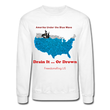 Load image into Gallery viewer, AMERIKA UNDER THE BLUE WAVE - Crewneck Sweatshirt - white
