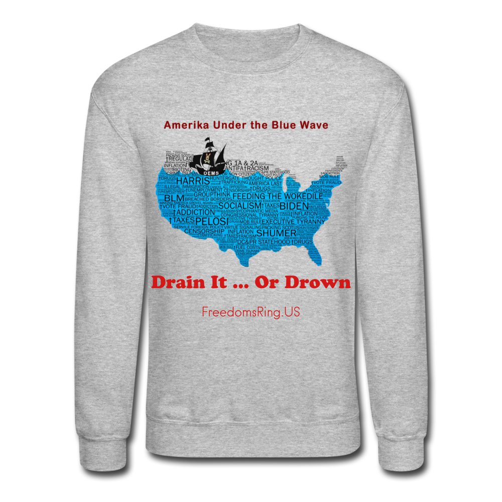 AMERIKA UNDER THE BLUE WAVE - Crewneck Sweatshirt - heather gray