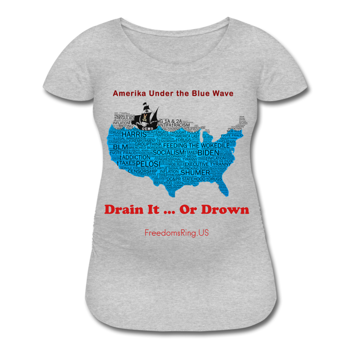 AMERIKA UNDER THE BLUE WAVE - Women’s Maternity T-Shirt - heather gray