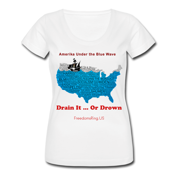 AMERIKA UNDER THE BLUE WAVE - Women's Scoop Neck T-Shirt - white