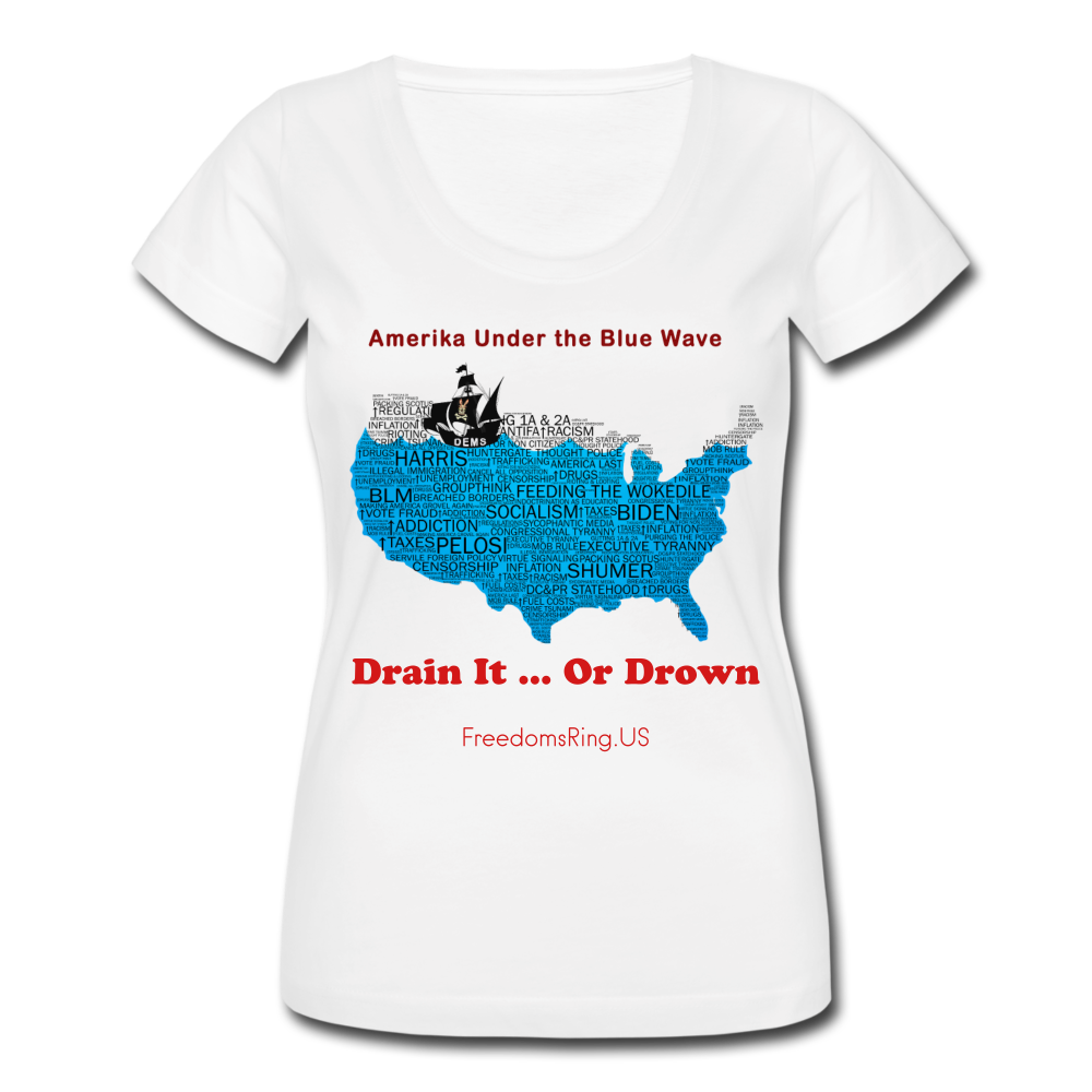 AMERIKA UNDER THE BLUE WAVE - Women's Scoop Neck T-Shirt - white