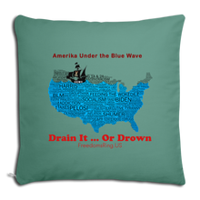 Load image into Gallery viewer, AMERIKA UNDER THE BLUE WAVE - Throw Pillow Cover 18” x 18” - cypress green
