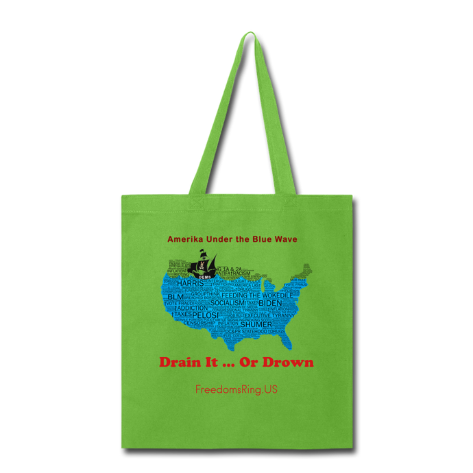 AMERIKA UNDER THE BLUE WAVE - Tote Bag - lime green