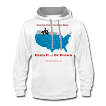 Load image into Gallery viewer, AMERIKA UNDER THE BLUE WAVE - Contrast Hoodie - white/gray
