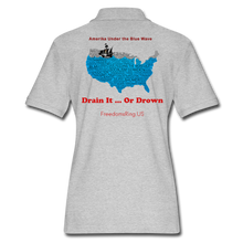 Load image into Gallery viewer, AMERIKA UNDER THE BLUE WAVE - Women&#39;s Pique Polo Shirt - heather gray
