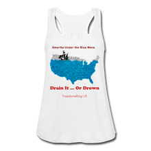 Load image into Gallery viewer, AMERIKA UNDER THE BLUE WAVE - Women&#39;s Flowy Tank Top by Bella - white
