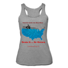 Load image into Gallery viewer, AMERIKA UNDER THE BLUE WAVE - Women’s Tri-Blend Racerback Tank - heather gray
