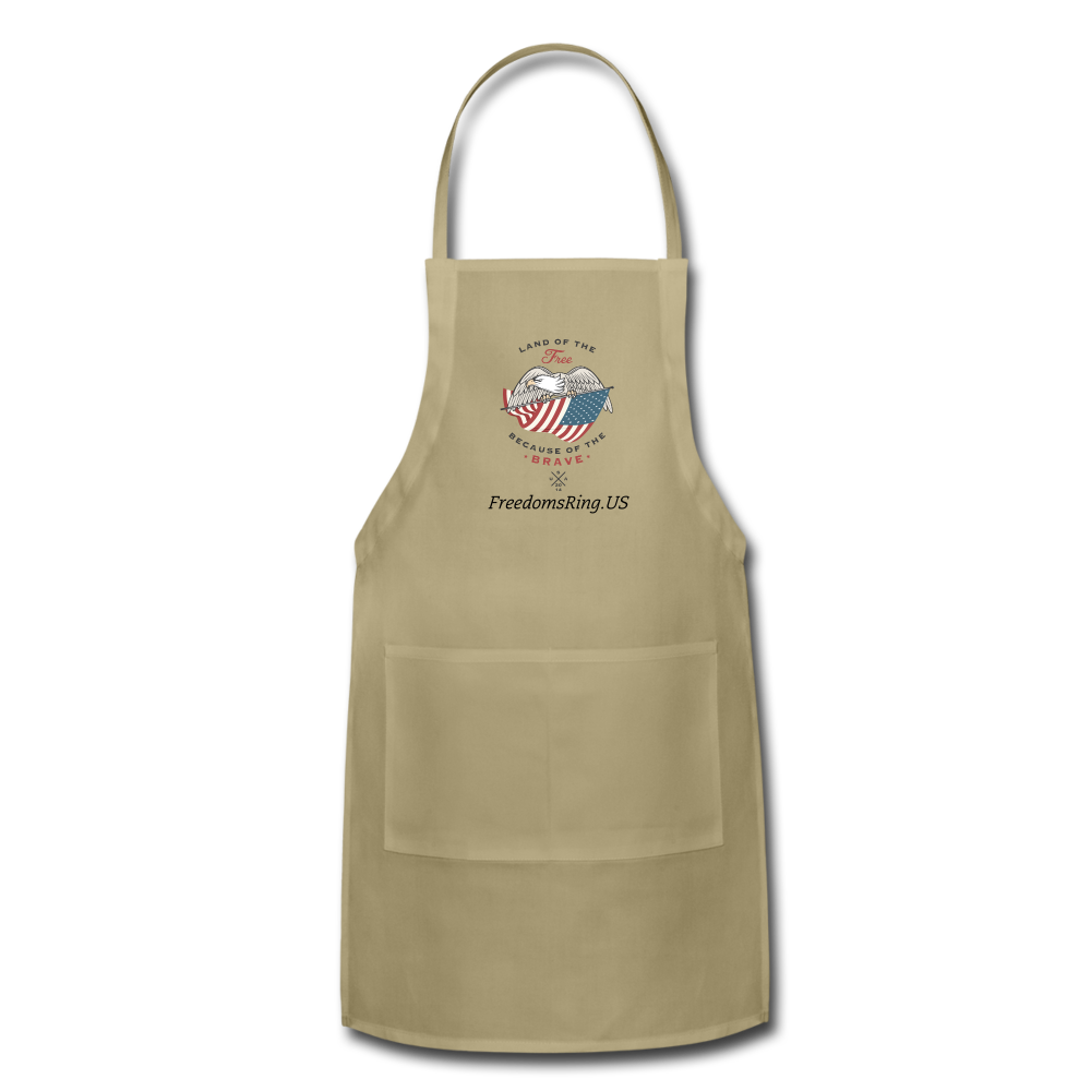 LAND OF THE FREE, BECAUSE OF THE BRAVE - Adjustable Apron - khaki