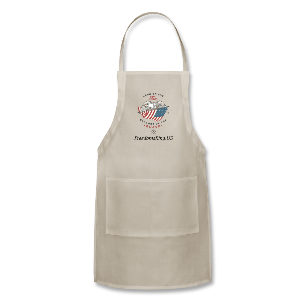 LAND OF THE FREE, BECAUSE OF THE BRAVE - Adjustable Apron - natural