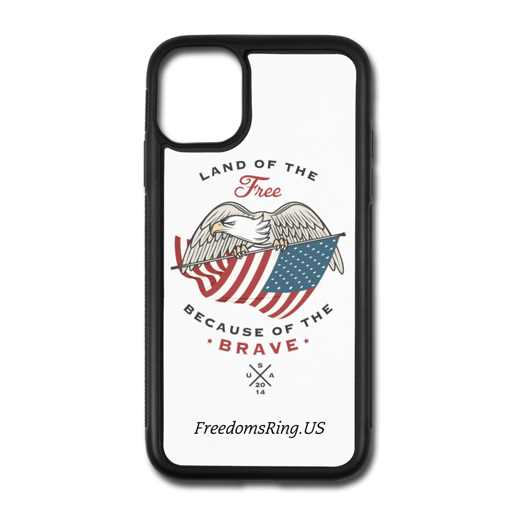 LAND OF THE FREE, BECAUSE OF THE BRAVE - iPhone 11 Case - white/black