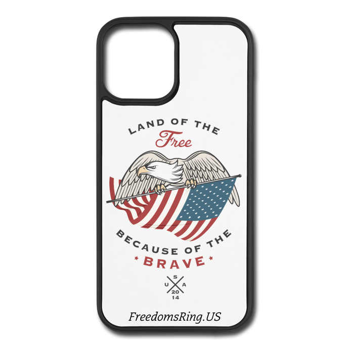 LAND OF THE FREE, BECAUSE OF THE BRAVE - iPhone 12/12 Pro Case - white/black