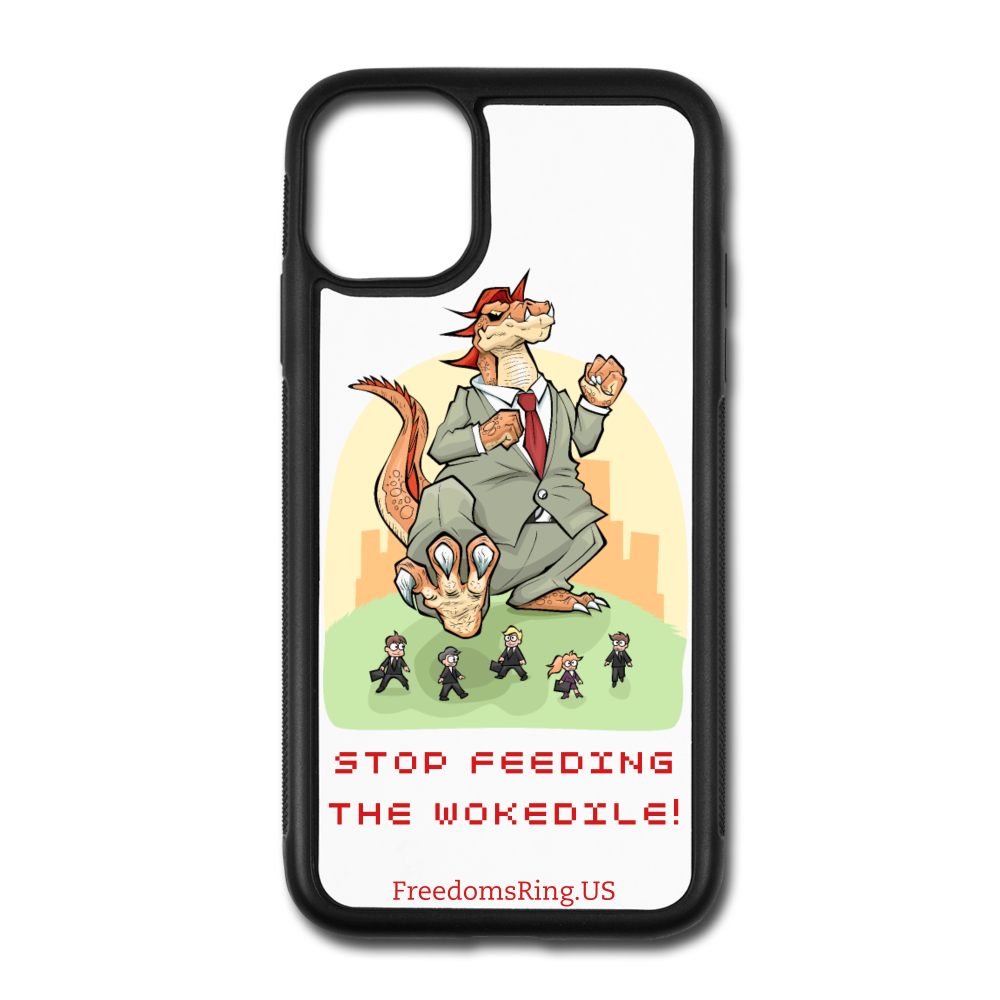 STOP FEEDING THE WOKEDILE - iPhone 11 Case - white/black