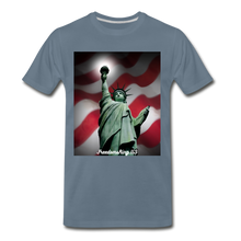 Load image into Gallery viewer, LIBERTY&#39;S LIGHT - Men&#39;s Premium T-Shirt - steel blue
