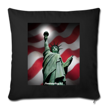 Load image into Gallery viewer, LIBERTY&#39;S LIGHT - Throw Pillow Cover 18” x 18” - black
