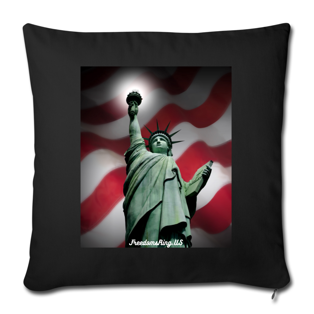 LIBERTY'S LIGHT - Throw Pillow Cover 18” x 18” - black