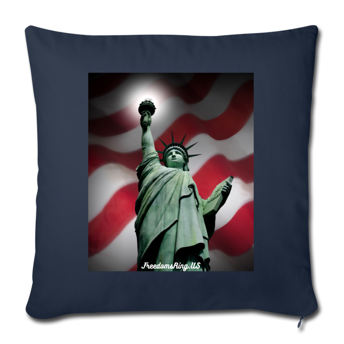 LIBERTY'S LIGHT - Throw Pillow Cover 18” x 18” - navy