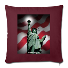 Load image into Gallery viewer, LIBERTY&#39;S LIGHT - Throw Pillow Cover 18” x 18” - burgundy
