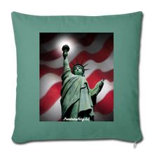 Load image into Gallery viewer, LIBERTY&#39;S LIGHT - Throw Pillow Cover 18” x 18” - cypress green
