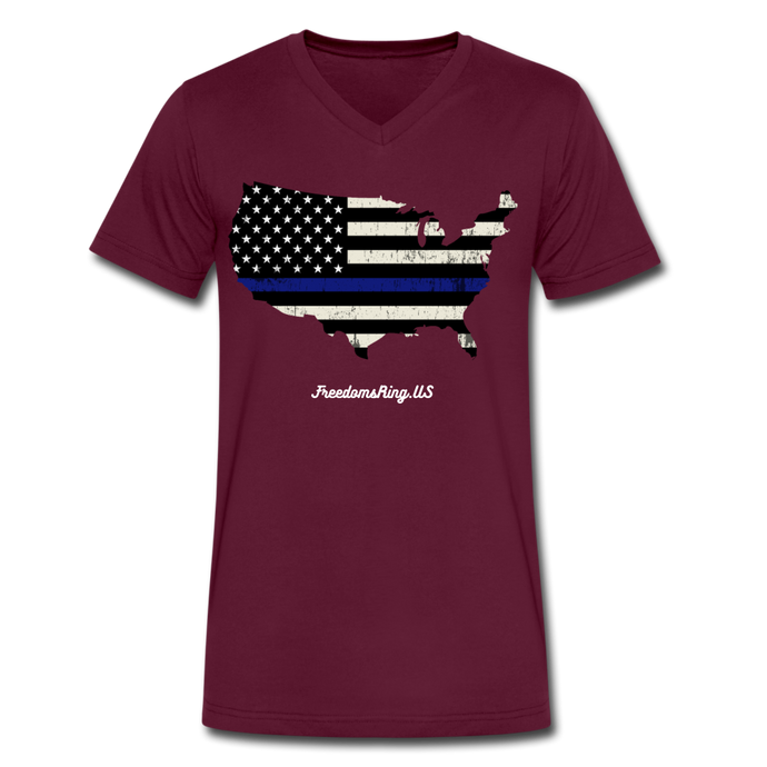 BLUE LINE USA - Men's V-Neck T-Shirt - maroon