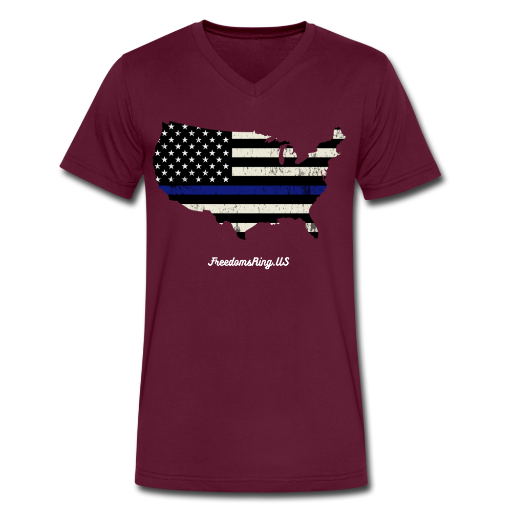 BLUE LINE USA - Men's V-Neck T-Shirt - maroon