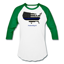 Load image into Gallery viewer, BLUE LINE USA - Baseball T-Shirt - white/kelly green
