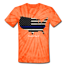 Load image into Gallery viewer, BLUE LINE USA - Unisex Tie Dye T-Shirt - spider orange
