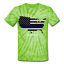 Load image into Gallery viewer, BLUE LINE USA - Unisex Tie Dye T-Shirt - spider lime green
