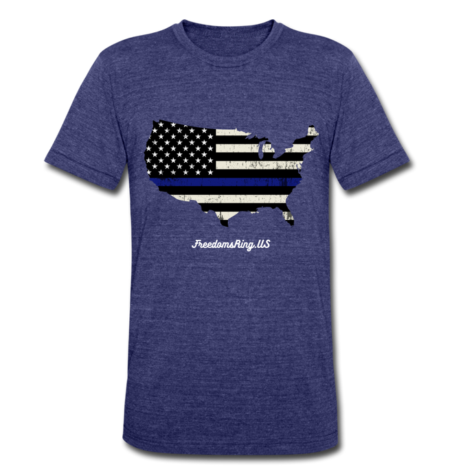 BLUE LINE USA - Unisex Tri-Blend T-Shirt - heather indigo