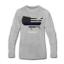 Load image into Gallery viewer, BLUE LINE USA - Men&#39;s Premium Long Sleeve T-Shirt - heather gray
