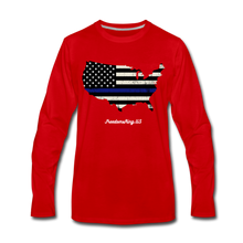 Load image into Gallery viewer, BLUE LINE USA - Men&#39;s Premium Long Sleeve T-Shirt - red
