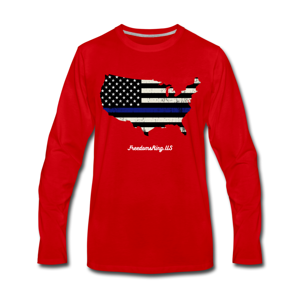 BLUE LINE USA - Men's Premium Long Sleeve T-Shirt - red