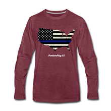 Load image into Gallery viewer, BLUE LINE USA - Men&#39;s Premium Long Sleeve T-Shirt - heather burgundy
