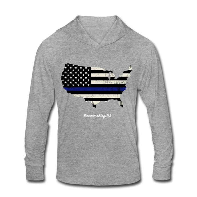 BLUE LINE USA - Unisex Tri-Blend Hoodie Shirt - heather gray