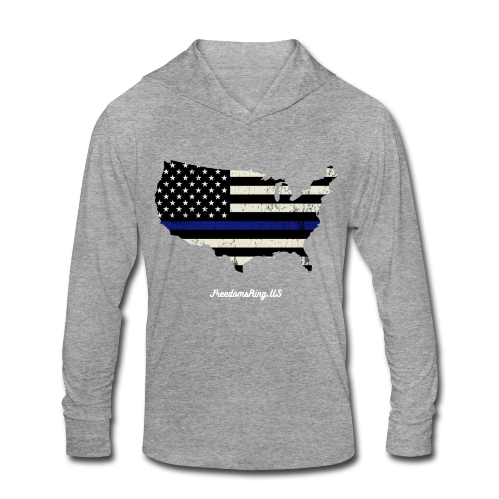 BLUE LINE USA - Unisex Tri-Blend Hoodie Shirt - heather gray