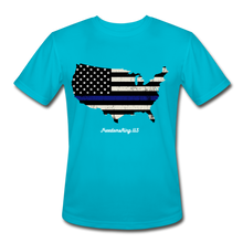 Load image into Gallery viewer, BLUE LINE USA - Men’s Moisture Wicking Performance T-Shirt - turquoise
