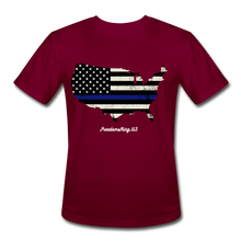 Load image into Gallery viewer, BLUE LINE USA - Men’s Moisture Wicking Performance T-Shirt - burgundy
